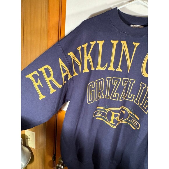 Vintage Franklin College Grizzlies Indiana AOP Spell Out Crewneck Sweater XL USA - Picture 7 of 12